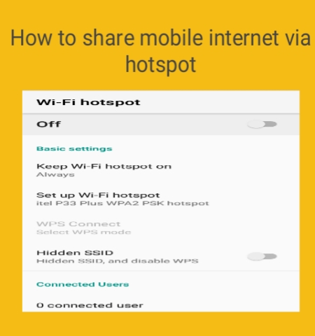 How to share mobile internet via hotspot