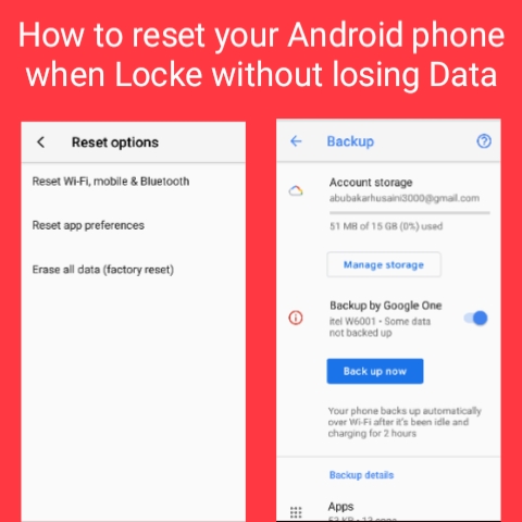 How to reset Android phone when Locked
